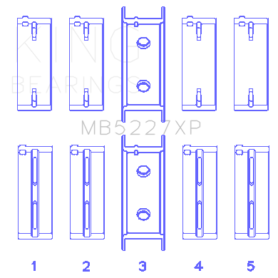 King-Mitsubishi-4G634G64-6-Bolt-1St-Gen-Dsm-(Size-Stdx)-Performance-Main-Bearing-Set