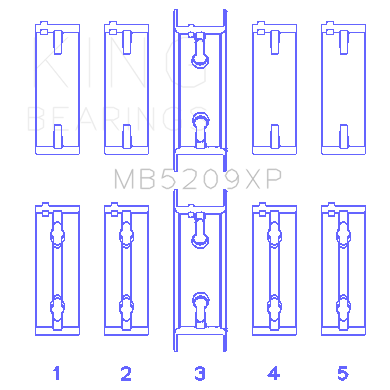 King-Mitsubishi-4G634G64-7-Bolt-2Nd-Gen-Dsm-And-Evo-I-Iv-(Size-0.25Mm)-Performance-Main-Bearing-Set