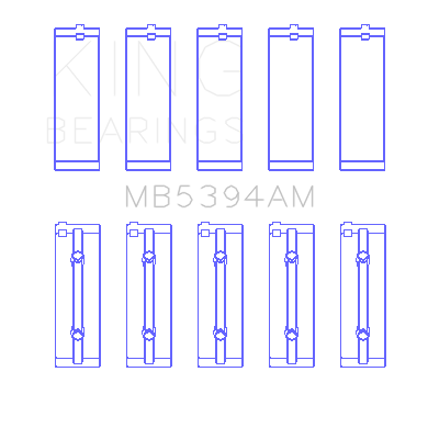 King-Toyota-Scion-XaXb-1Nzfe-(Size-0.25)-Bi-Metal-Aluminum-Main-Bearing-Set