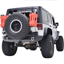 Load image into Gallery viewer, (Kit)-0717-Jeep-Wrangler-Jk-Heavy-Duty-Rock-Crawler-Rear-Bumper-W-Tire-Carrier-(Blk)