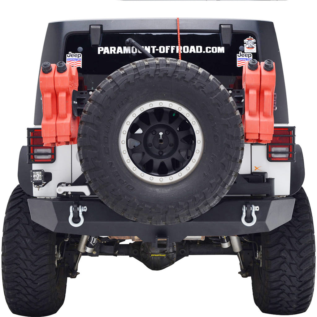 (Kit)-0717-Jeep-Wrangler-Jk-Heavy-Duty-Rock-Crawler-Rear-Bumper-W-Tire-Carrier-(Blk)
