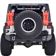 Load image into Gallery viewer, (Kit)-0717-Jeep-Wrangler-Jk-Heavy-Duty-Rock-Crawler-Rear-Bumper-W-Tire-Carrier-(Blk)