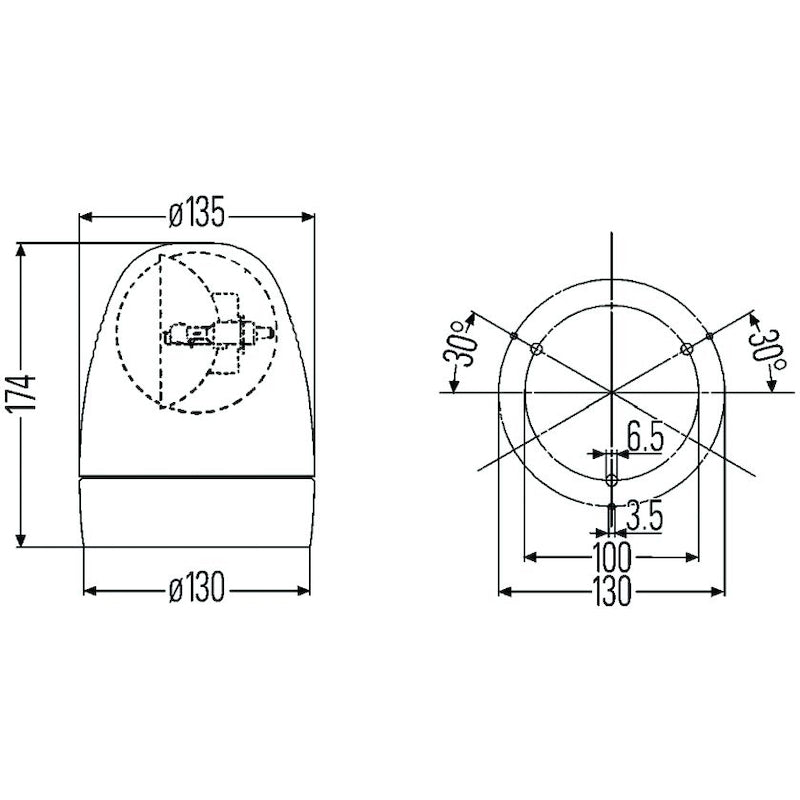 Kl-Rotafix-Amber-Rotating-Beacon-Fixed-24V