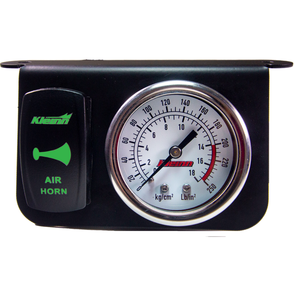 Kleinn-Panel-Mounted-160-Psi-Gauge-W-An-Illuminated-Green-Momentary-Rocker-Switch