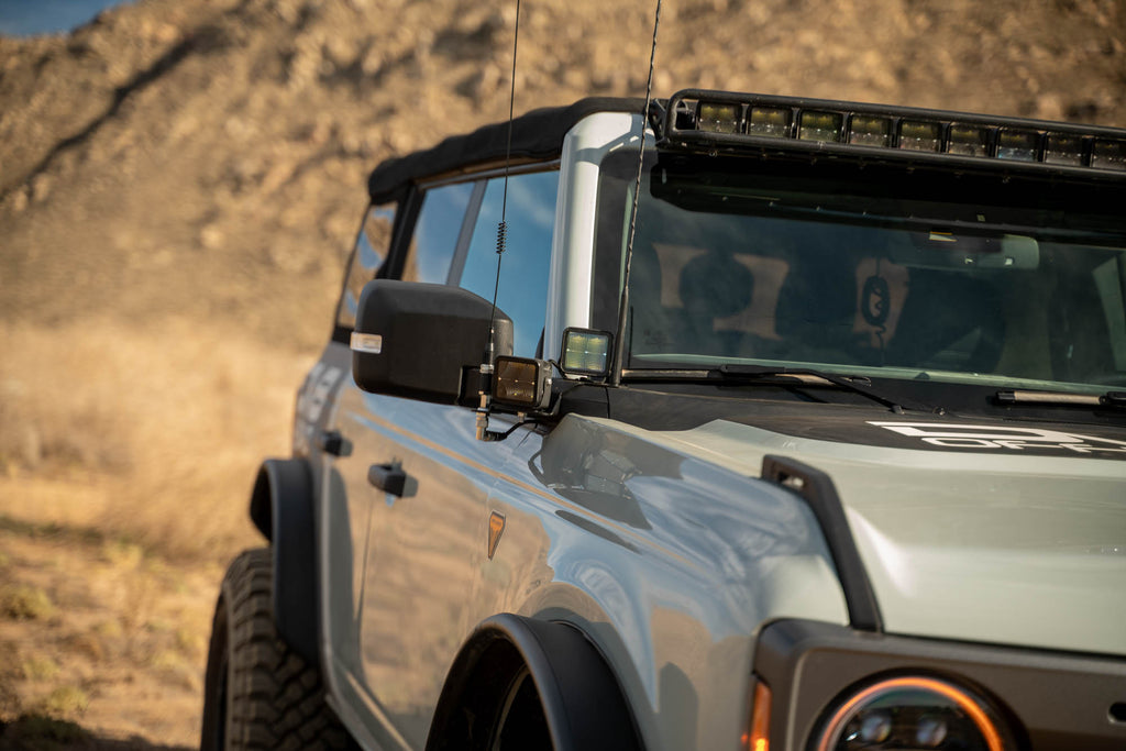 DV8 Offroad LBBR-08 Ford Bronco A-Pillar Dual Light Pod Drop Mounts