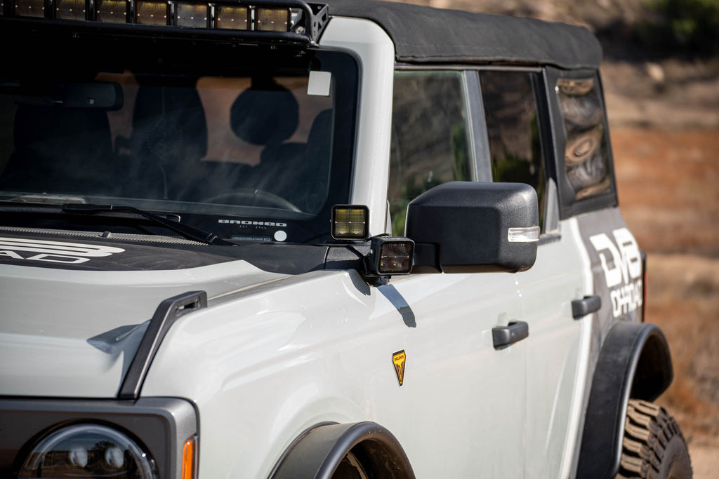 DV8 Offroad LBBR-08 Ford Bronco A-Pillar Dual Light Pod Drop Mounts