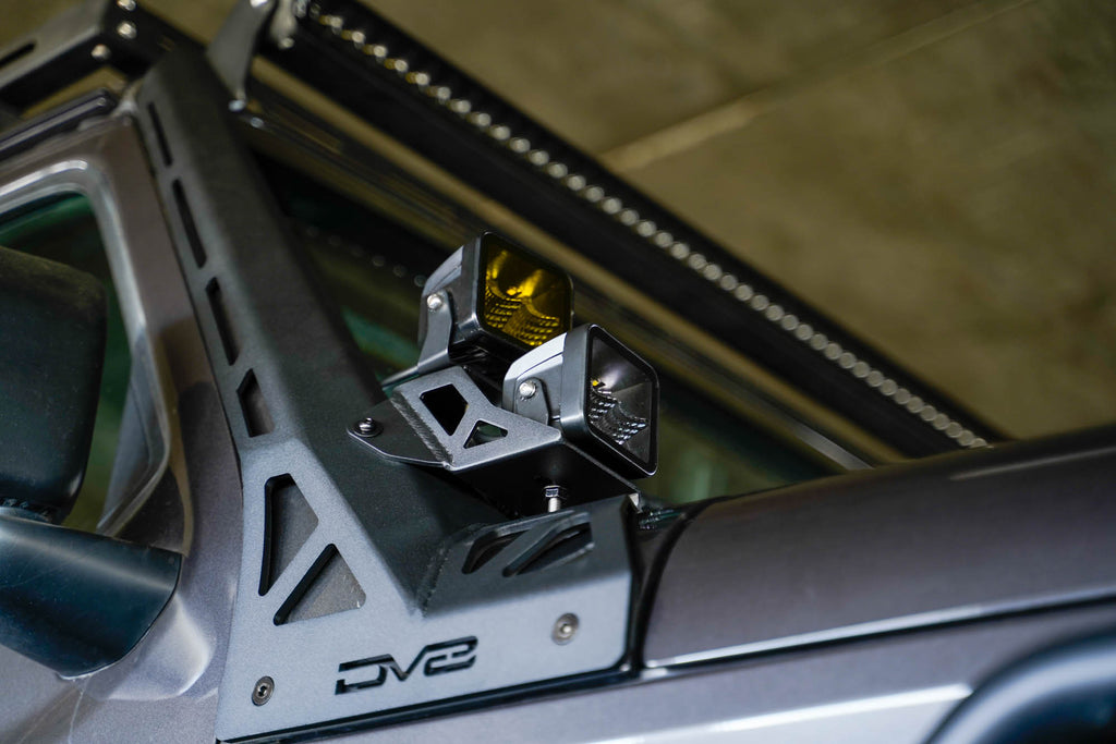 DV8 Offroad LBJL-11 Jeep Wrangler JL & Gladiator JT A-Pillar Dual Light Pod Mounts
