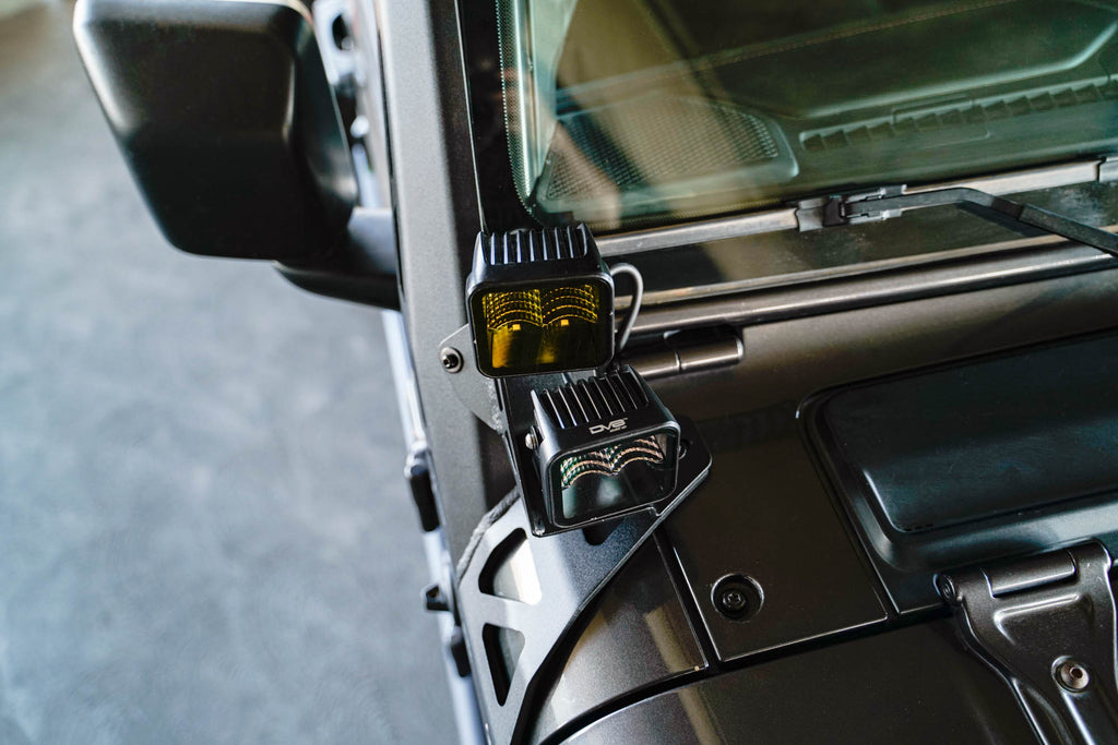 DV8 Offroad LBJL-11 Jeep Wrangler JL & Gladiator JT A-Pillar Dual Light Pod Mounts