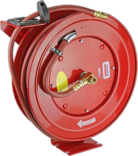 Load image into Gallery viewer, Lincoln Industrial 83753 50 Ft.x3/8 In. Air Reel, Steel, Max. Pressure 300 PSI, Red, 1/4 In. NPTF (m) Connecting Hose Inlet and Delivery Hose Outlet
