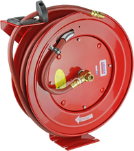 Load image into Gallery viewer, Lincoln Industrial 83754 50 Ft.x1/2 In. Air Reel, Steel, Max. Pressure 300 PSI, Red, 1/2 In. NPTF (m) Connecting Hose Inlet and Delivery Hose Outlet