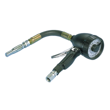 Load image into Gallery viewer, Lincoln Industrial 899 Dial Indicator Style Mechanical Oil Meter (LITERS), Flexible Extension with Semi-Auto Nozzle, 1/2 Inch NPT (F) Fluid Inlet