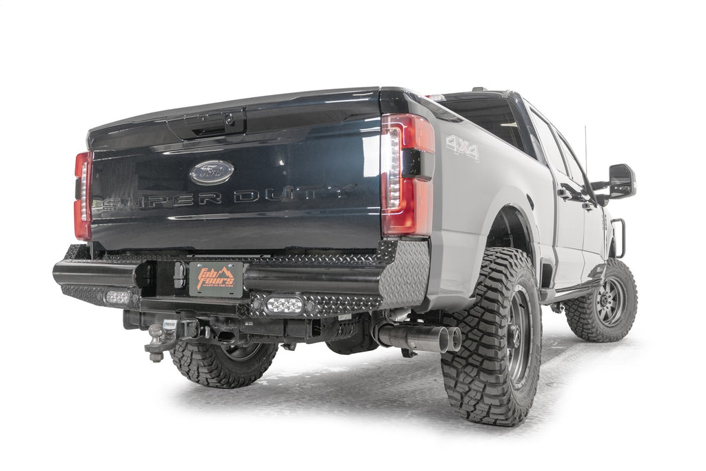 Fab Fours FS23-T5950-1 Black Steel Rear Bumper for Select Ford F-250 Super Duty, Ford F-350 Super Duty