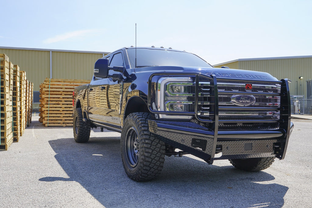 Fab Fours FS23-S5960-1 Black Steel Front Bumper for Select Ford F-250 Super Duty, Ford F-350 Super Duty