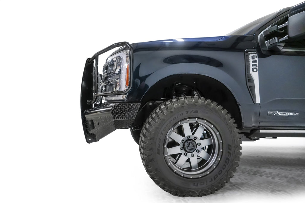 Fab Fours FS23-S5960-1 Black Steel Front Bumper for Select Ford F-250 Super Duty, Ford F-350 Super Duty