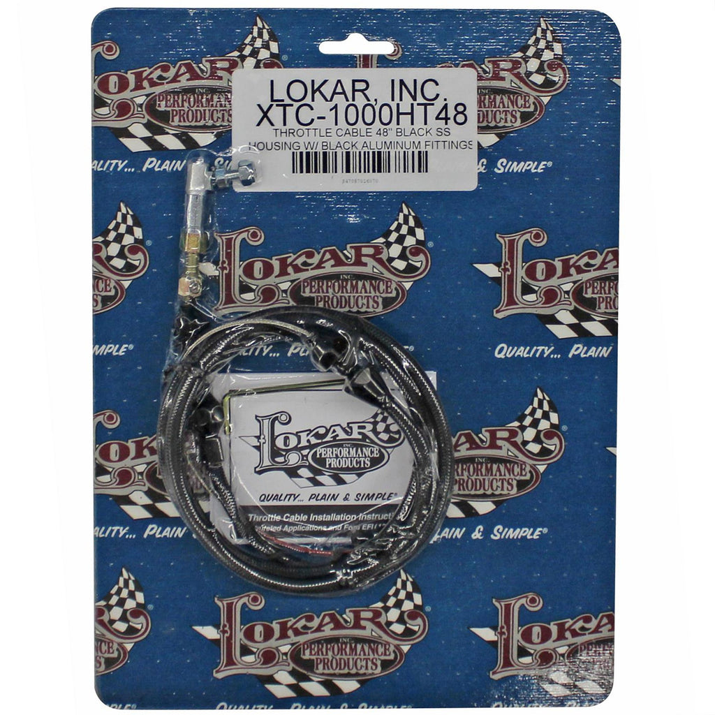 LOKAR XTC-1000HT48 Throttle Cable Housing 48in Stainless Black