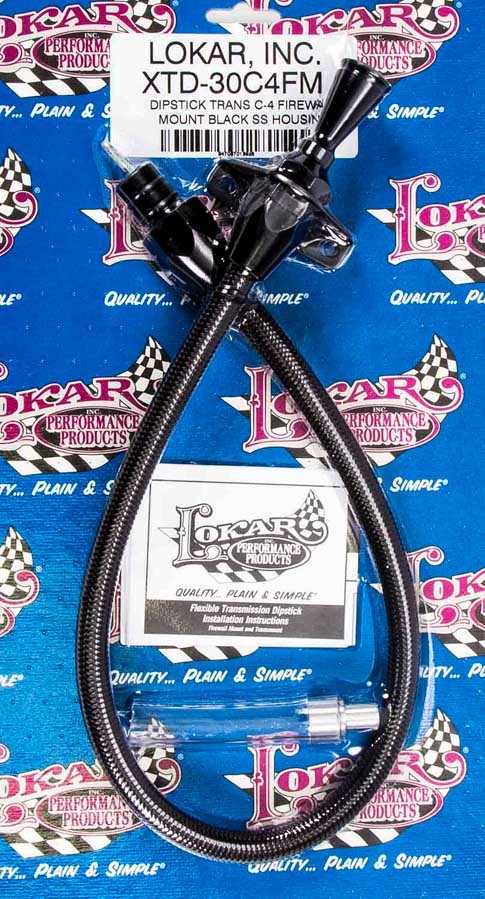 LOKAR XTD-30C4FM Black Dipstick Ford C4 Trans Firewall Mount