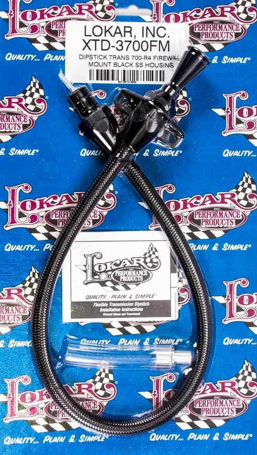 LOKAR XTD-3700FM Black Trans Dipstick GM 700R4 Firewall Mount