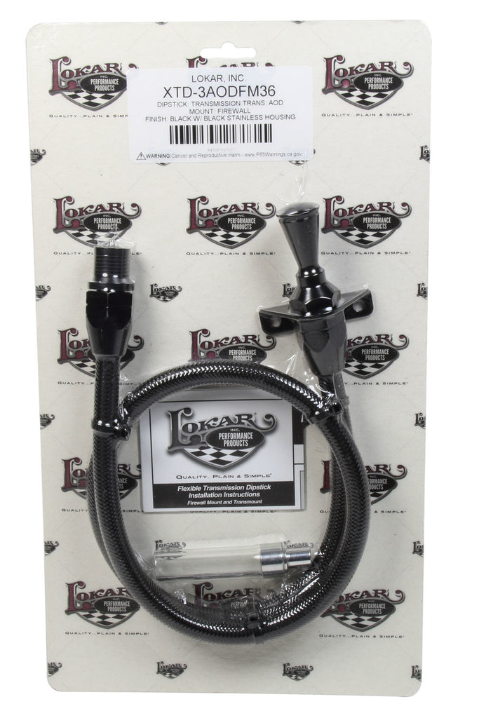 LOKAR XTD-3AODFM36 DIPSTICK TRANS AOD FIREW ALL MOUNT BLACK SS HOUSI