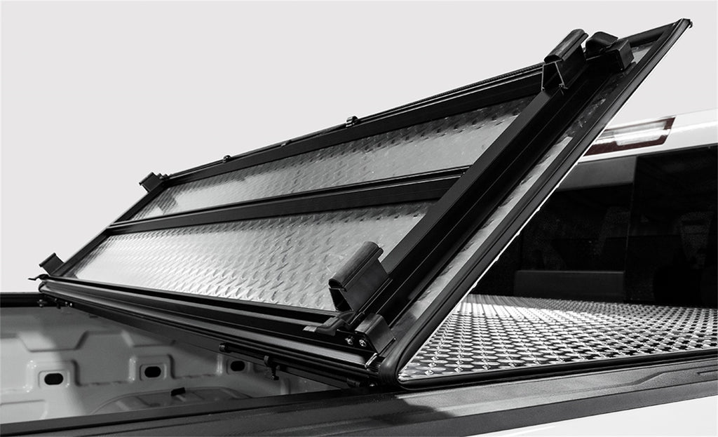 ACI B4020039 LOMAX™ Hard Tri-Fold Cover for Select Chevrolet Silverado 1500, Chevrolet Silverado LD, Chevrolet Silverado HD, Chevrolet Silverado HD, GMC Sierra 1500, GMC Sierra Limited, GMC Sierra HD, GMC Sierra HD