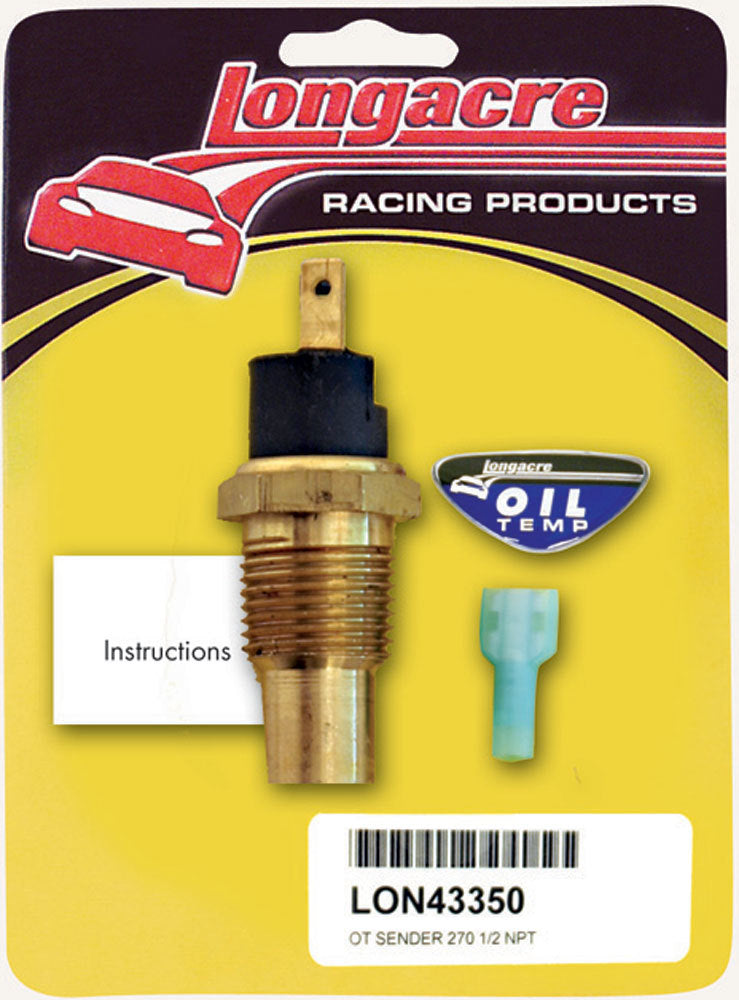 LONGACRE 52-43350 Oil Temp Sensor 1/2in. NPT 270 Deg