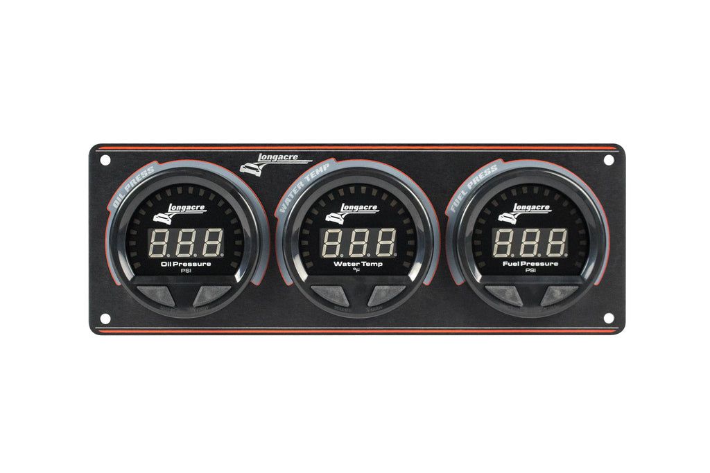 LONGACRE 52-44662 Waterproof LED 3 Gauge Panel OP/WT/FP