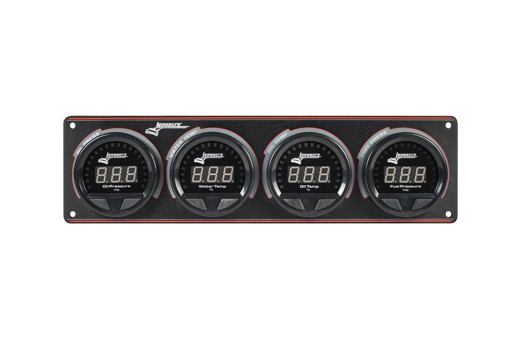 LONGACRE 52-44666 Waterproof LED 4 Gauge Panel OP/WT/OT/FP
