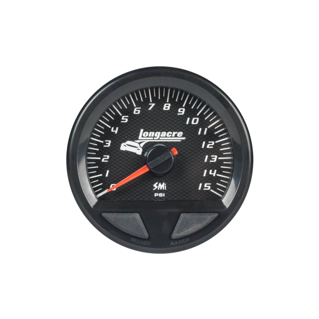 LONGACRE 52-46742 Waterproof SMI Fuel Pressure Gauge 0-15psi