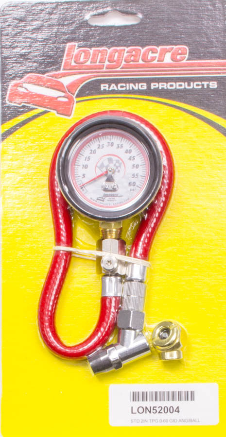 LONGACRE 52-52004 Tire Gauge 0-60PSI 2in GID