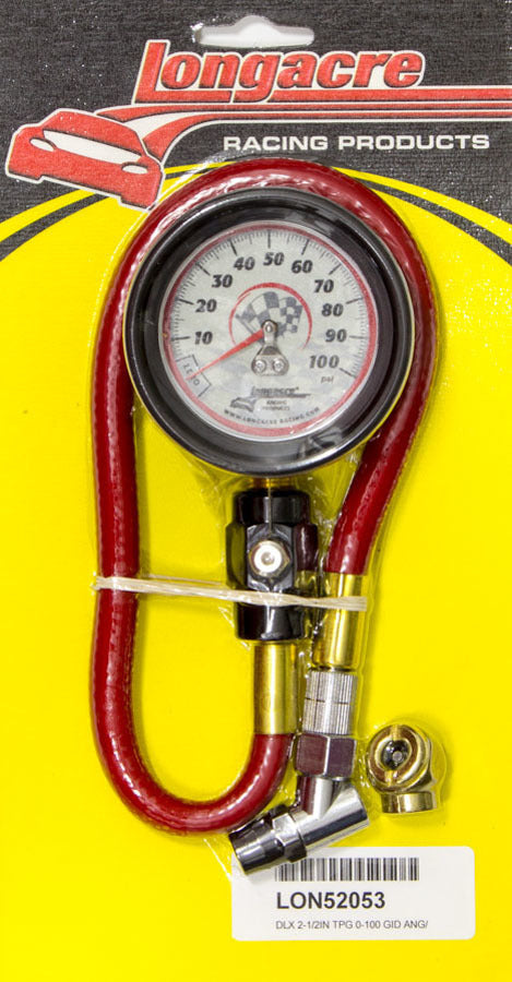 LONGACRE 52-52053 Tire Gauge 0-100PSI 2.5 in GID Deluxe