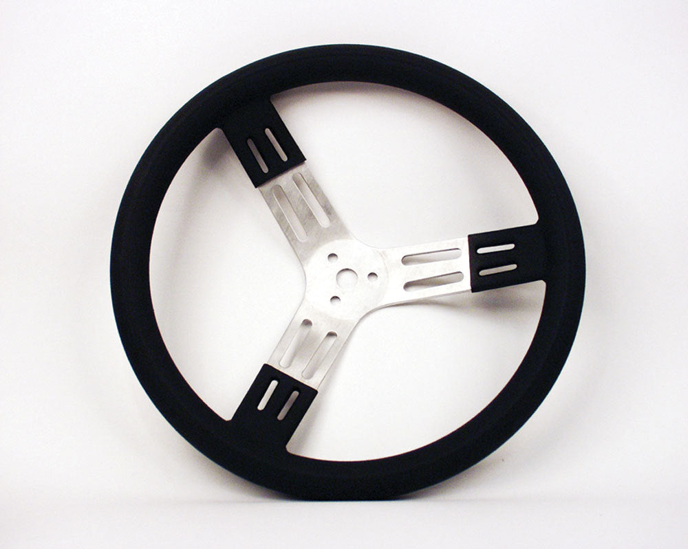 LONGACRE 52-56801 15in Steering Wheel Blk Alum Smooth Grip