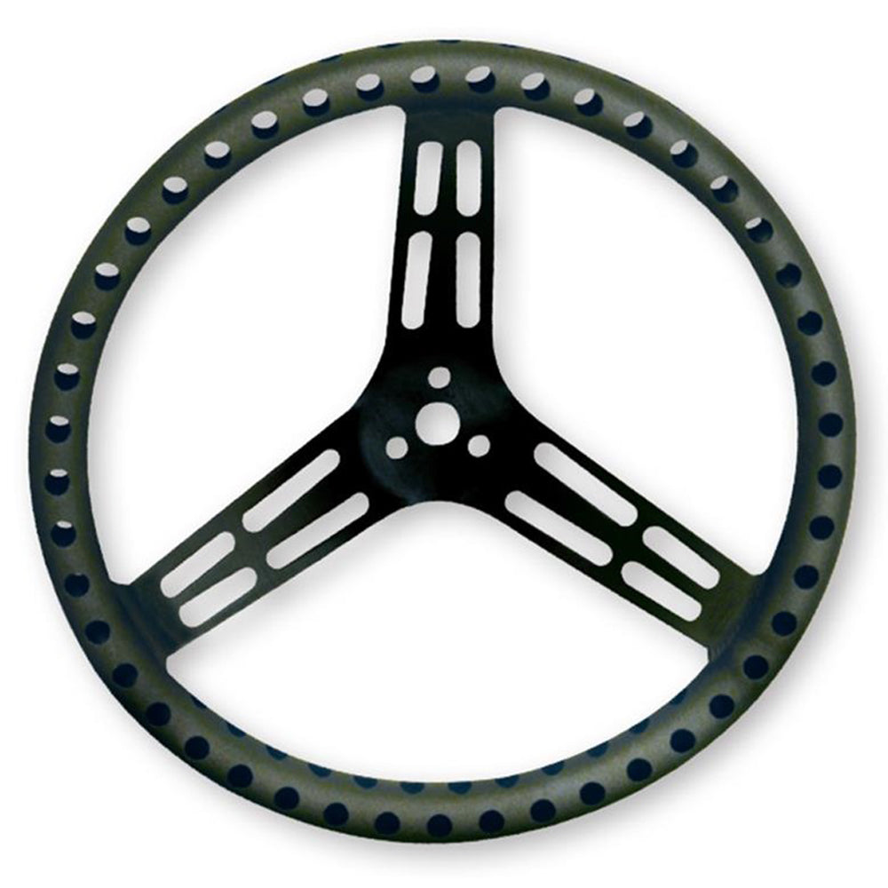 LONGACRE 52-56867 Steering Wheel 15in Flat Drilled Black