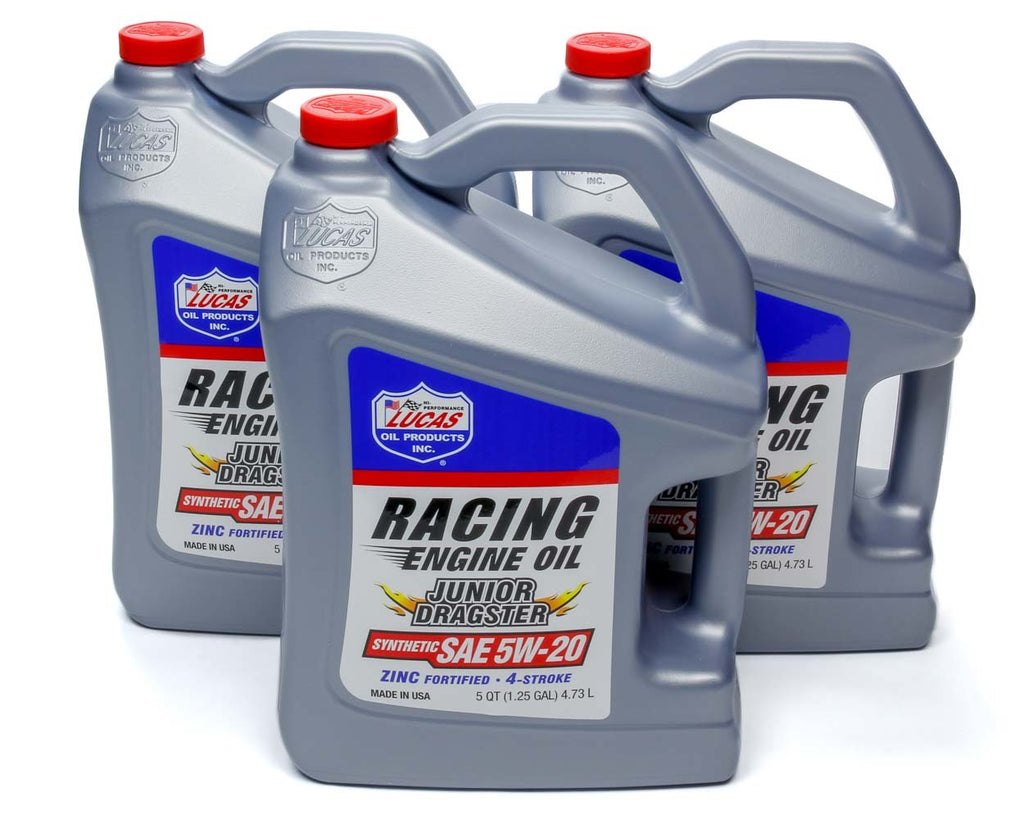 LUCAS OIL 10471-3 Jr. Dragster-Karting Oil 5w20 Case 3 x 5 Qt Jug
