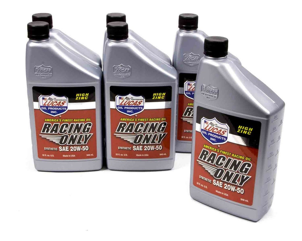 LUCAS OIL 10615-6 Synthetic Racing Oil 20w50 6x1 Qt