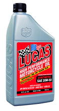 Load image into Gallery viewer, LUCAS OIL 10702-6 Synthetic SAE 20w50 Motorcycle Oil 6x1 Qt