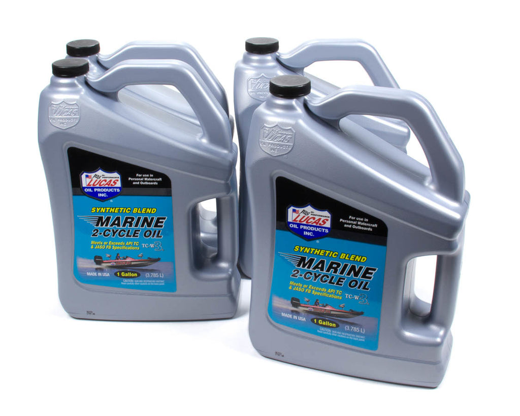 LUCAS OIL 10861-4 Marine Oil 2 Cycle Case 4 x 1 Gal Syn. Blend