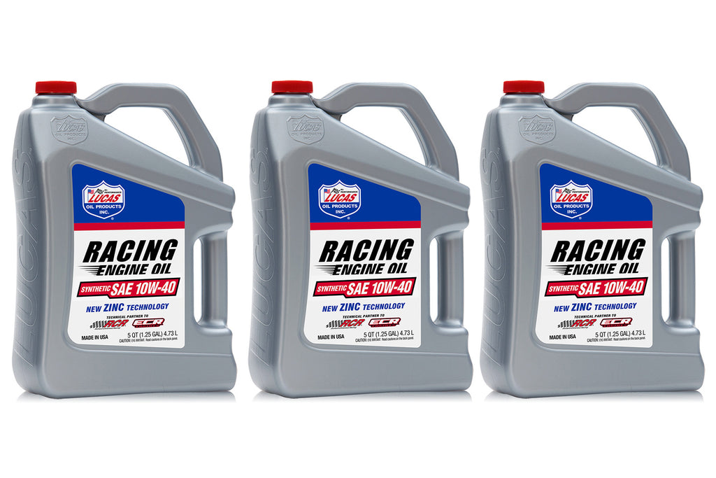 LUCAS OIL 10911-3 10w40 Synthetic Racing Oil Case 3 x 5 Quart