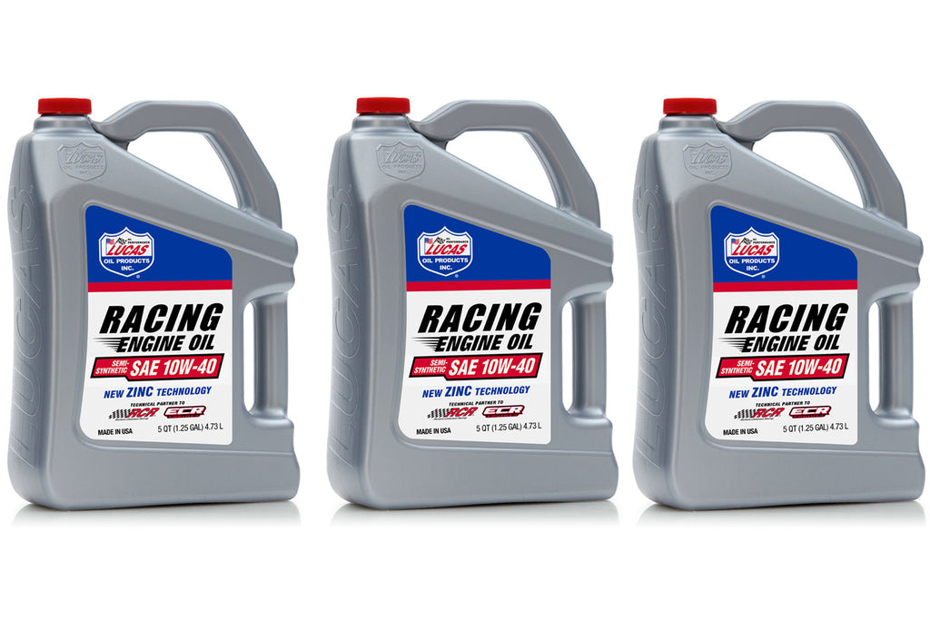 LUCAS OIL 10913-3 10w40 Semi Synthetic Racing Oil 3 x 5 Quart