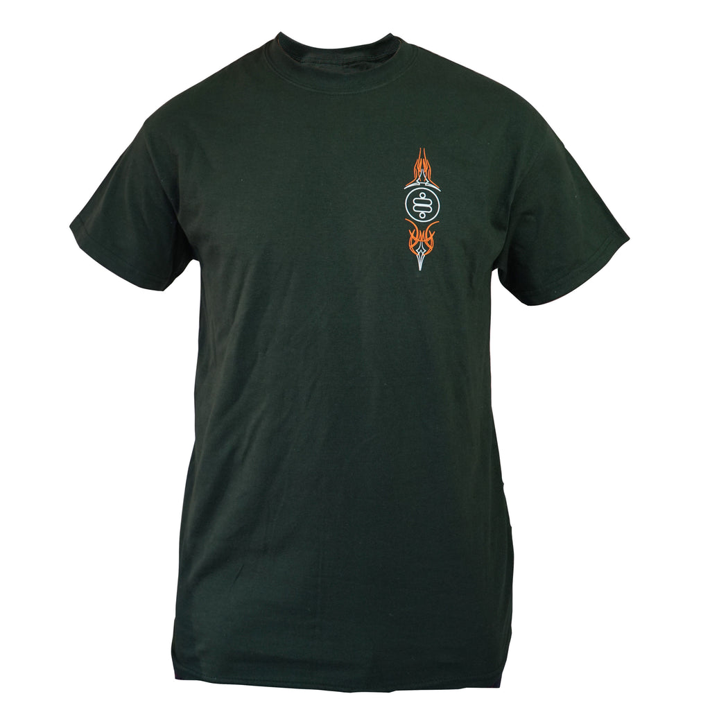 (L)-T-Shirt---Hot-Rod-Pinstripe-T-Shirt---Green,-Large.