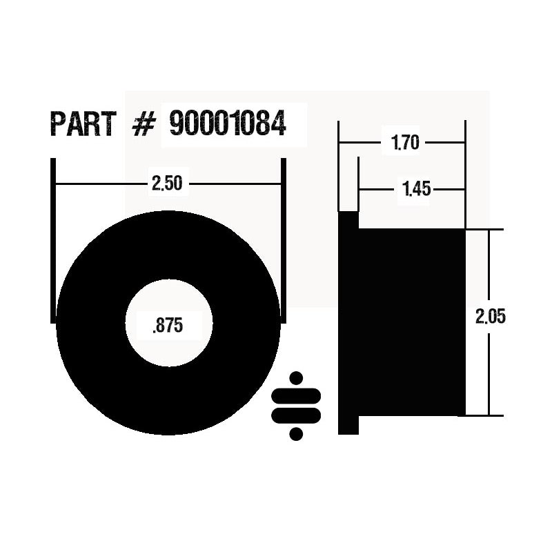 Large-Black-Polyurethane-Bushing-Half---2-O.D.-X-1.7-Long.