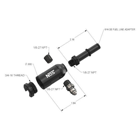 Late-Model-Billet-Fuel-Line-Adapter---Fits-516-Fuel-Rail