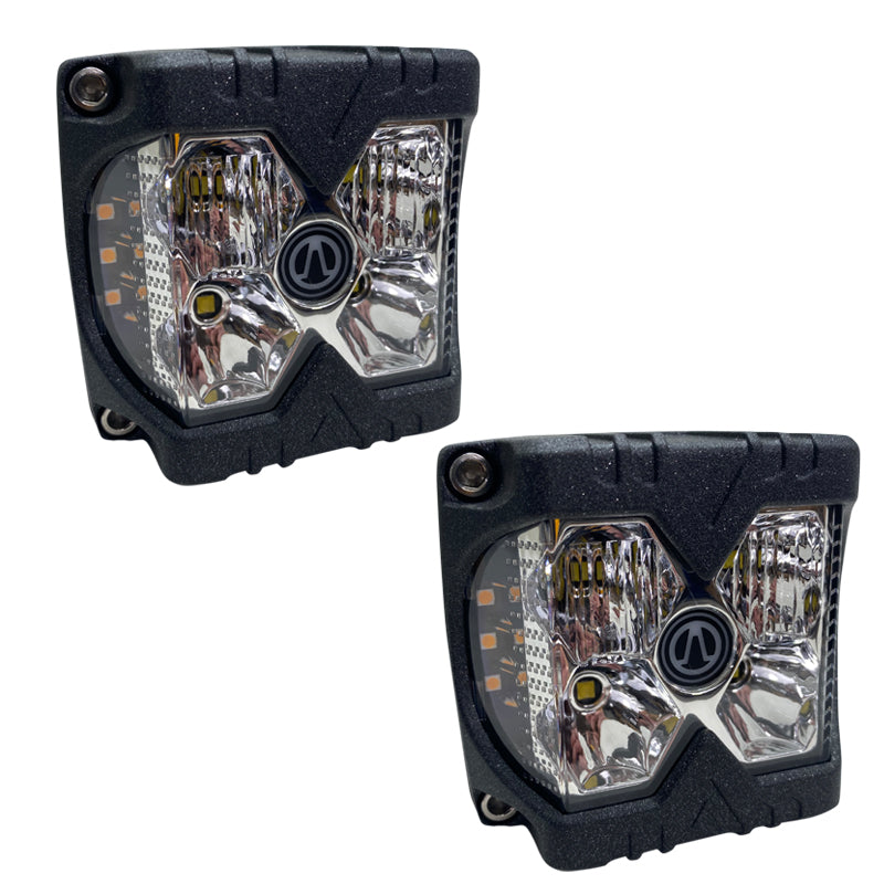 Led-Aux-Flush-Mount-Light-Amber-Side-Strobe-Clear-Lens-Sold-In-Pairs