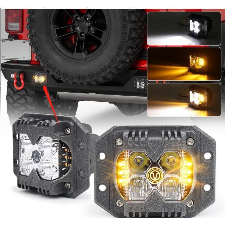 Led-Aux-Flush-Mount-Light-Amber-Side-Strobe-Profession-Grade-Amber-Fog-Lens