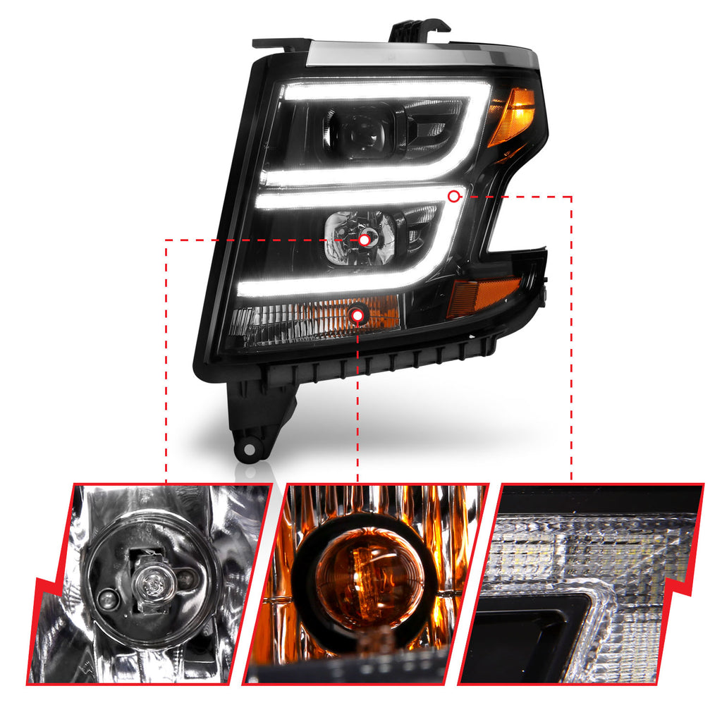 Led-H.Lite-Proj.15-20-TahoeSuburban-Plank-Style-Black-WDrl-Anzo-HeadlightsBrNbsp;