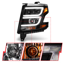 Load image into Gallery viewer, Led-H.Lite-Proj.15-20-TahoeSuburban-Plank-Style-Black-WDrl-Anzo-HeadlightsBrNbsp;