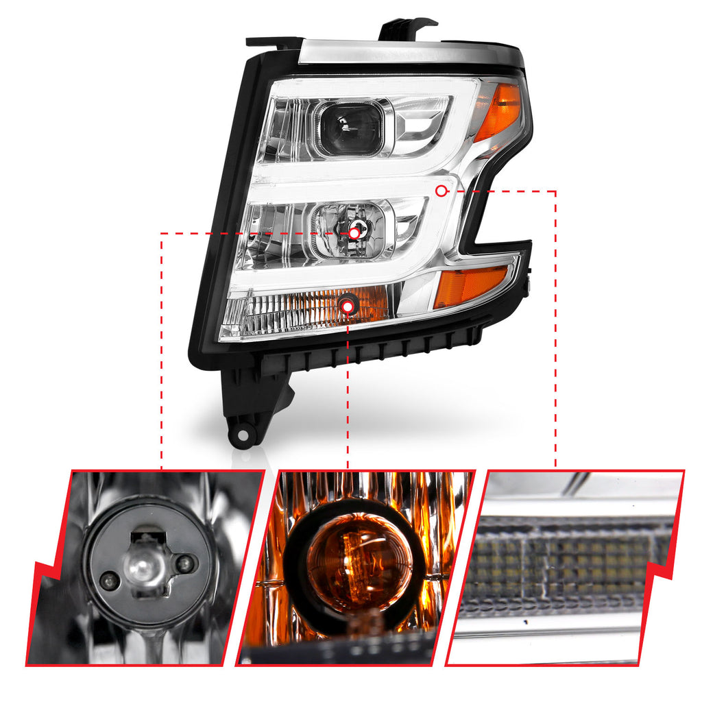 Led-H.Lite-Proj.15-20-TahoeSuburban-Plank-Style-Chrome-WDrl-Anzo-Headlights