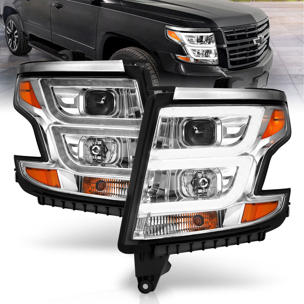 Led-H.Lite-Proj.15-20-TahoeSuburban-Plank-Style-Chrome-WDrl-Anzo-Headlights