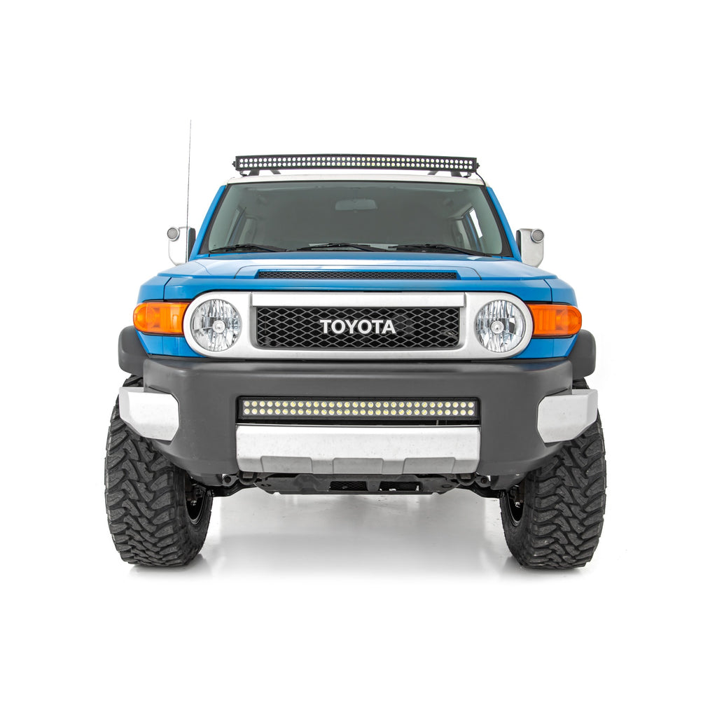 Led-Light-Windshield-Kit-50-Inch-Curved-Dual-Row-Chrome-Series-With-White-Drl-07-14-Fj-Cruiser-Rough-Country