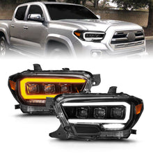 Load image into Gallery viewer, Led-Projector-Headlights-W-Initiation-Feature-And-Sequential-Signal-Black-Housing--Clear-Lens-;-16-23-Tacoma-With-Halogen-Drl