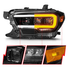 Load image into Gallery viewer, Led-Projector-Headlights-W-Initiation-Feature-And-Sequential-Signal-Black-Housing--Clear-Lens-;-16-23-Tacoma-With-Halogen-Drl