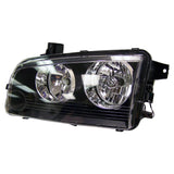 Crown Automotive 4806165AJ Left Halogen Headlight for 2008-2010 Dodge LX Charger; Incl. Bulbs & Harness